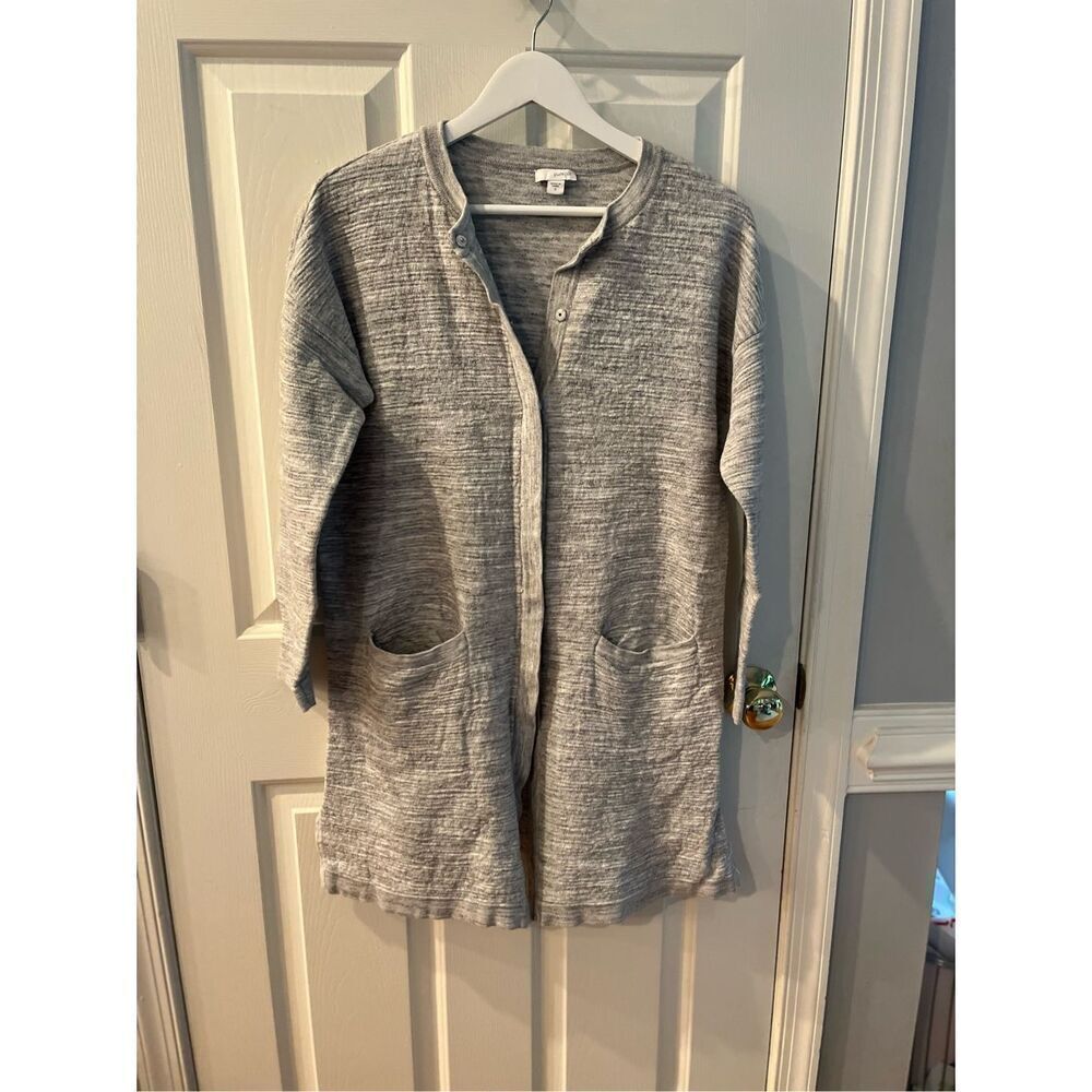 J. Jill Gray Space Dyed Snap Down Long Line Cardigan sz S EUC